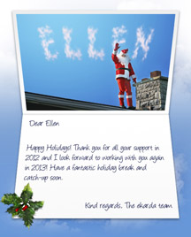 Image of Business Christmas Holidays eCard with Santa on a Roof